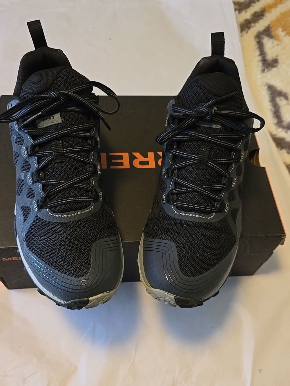 Merrell Womens Black Athletic Trail Shoes Size 7